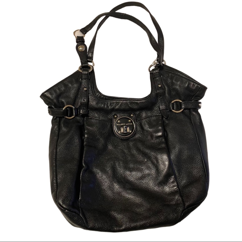 Elliott Lucca Black Leather Shoulder Bag